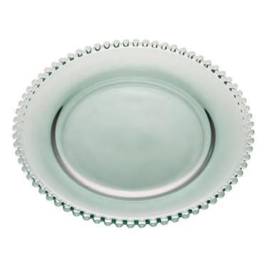 Imagem de Sousplat de Cristal Pearl Bolinha Verde 32 x 3cm - Wolff