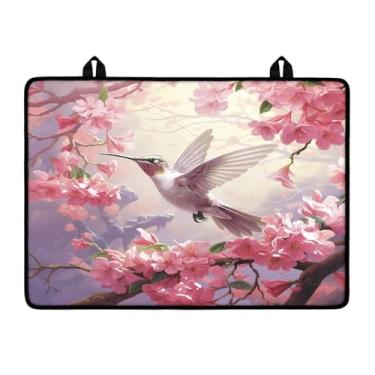 Imagem de Poceacles Capa superior de fogão de vidro elétrico tapete superior resistente ao calor antiderrapante protetor de fogão multiuso fogão/bancada/lavadora, capa protetora superior, beija-flor rosa