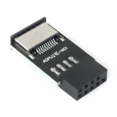 Imagem de RLECS Conector do painel frontal USB 2.0 para adaptador interno tipo C, 9 pinos para 20 pinos, USB 2.0, 5 Gbps, Windows XP, Win7, Win8, Win8.1, Win10