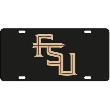 Imagem de Decorvo Etiqueta acrílica para placa de licença Florida State - acessório FSU Seminoles carro caminhão