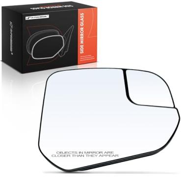 Imagem de A-Premium Vidro espelhado aquecido do lado direito do passageiro com placa de suporte - compatível com Ford Transit Connect 2014-2022 - Espelho convexo de vista lateral externa com vidro Spotter
