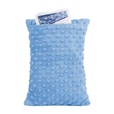 Imagem de Travesseiro de cirurgia abdominal com bolso, travesseiro de histerectomia, travesseiro de recuperação de lumpectomia para mulheres, travesseiro pequeno para viagens (azul)