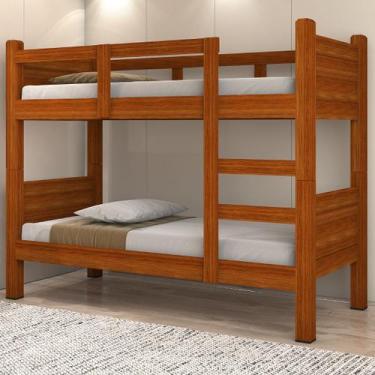 Imagem de Beliche Porto Solteiro MDF Resistente Escada Grade Proteção - Sambare 