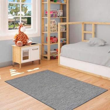 Imagem de Tapete Kampur Decorativo para Sala e Quarto, 200 x 250 cm, Tecido Conforto (Grafite Palha)