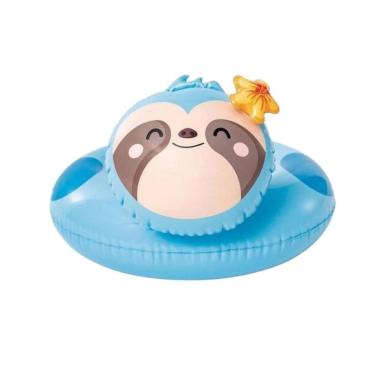 Imagem de Boia Infantil Redonda Inflável Animal Azul 58X55Cm Intex