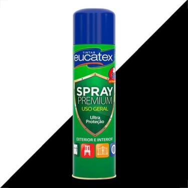 Imagem de Tinta spray premium multi uso eucatex preto fosco 400ml
