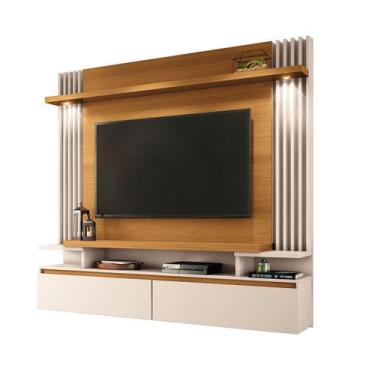 Imagem de Home Painel Suspenso Vigo Para Tv 55 Polegadas 181x168-Cinamomo-Off Wh