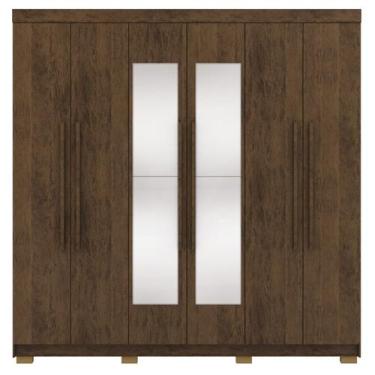Imagem de Guarda Roupa Casal 6 Portas 2G Espelho 218 cm Imbuia VLR - Milani Stor