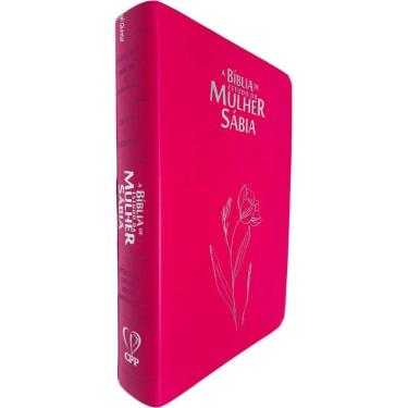 Imagem de A Bíblia de Estudo da Mulher Sábia ARC Full Color C/ Harpa Avivada e Corinhos Capa PU Luxo Magnólia Pink