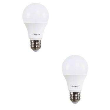 Imagem de 2 Lâmpada LED Bulbo 9w Superled Ouro Biv 6500k Ourolux