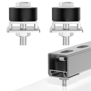 Imagem de Rolos de carrinho Unistrut de 3,5 cm Unistrut Limit Twours Heavy Duty 2 pacotes com ferragens de limite para portas de garagem, carrinhos de viga e sistemas de transportador aéreo