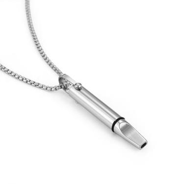 Imagem de INTIMATE LOVER Colar de respiração com filtro de algodão – auxílio de respiração consciente para relaxamento e foco, joia de meditação de aço inoxidável, 18.0 Inches, Algodão Metal, Sem Pedra Preciosa