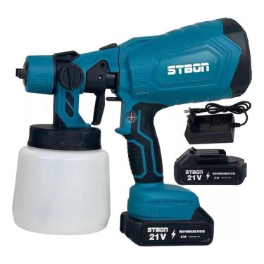 Imagem de Pistola Pintura Pulverização 1000Ml 4 Bico 2 Baterias 21V
