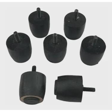 Imagem de Kit 7 Mini Pés Cama Com 4cm Box Baú Puff Rack Madeira Preto