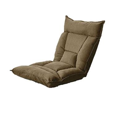 Imagem de ZABEES Banco de descanso para os pés, espreguiçadeira dobrável, varanda, lazer, ajustável, sofá preguiçoso, banco de tatami, removível e lavável, espreguiçadeira, para sala de estar, assento