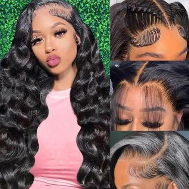 Imagem de Perucas frontais de renda Hakaniya Body Wave 100% cabelo humano 20"