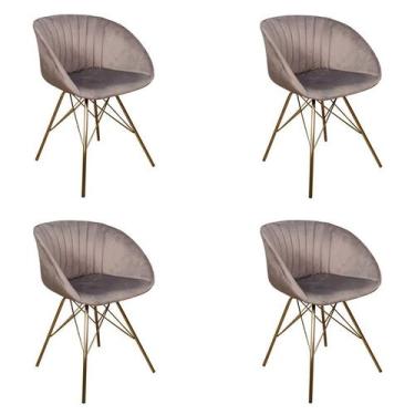 Imagem de Kit 4 Cadeiras Eleonora Cinza - Rivatti