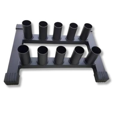 Imagem de Iron Force Suporte 10 Barras Olímpica Horizontal Preto Fosco Metal Moderno