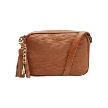 Imagem de Bolsa Feminina Anacapri Tiracolo Texturizada Pequena Caramelo-Feminino