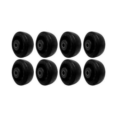 Imagem de Kit 8 un roda borracha moldada 4 pol 150kg p/ rodízio - AJAX