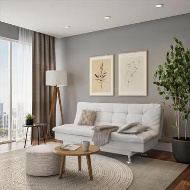 Imagem de Sofá-Cama 3 Lugares Casal Luxo Branco - Mobly