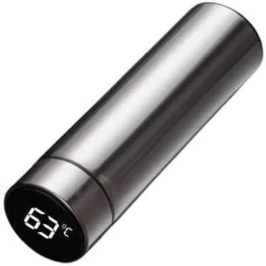 Imagem de Garrafa Térmica. Com Sensor De Temperatura Em Led. 500 ml - PRIME TECH (Prata)
