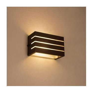 Imagem de Arandela Frisada Luminária Para Muro Parede Externa G9 Cor:Marrom