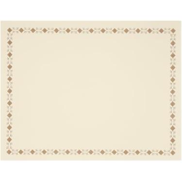 Imagem de Hamilco Papel cartolina com certificado de velino cor creme com borda de impressão elevada – 21 x 28 cm, 29,5 kg, capa cartolina para impressora - 50 folhas