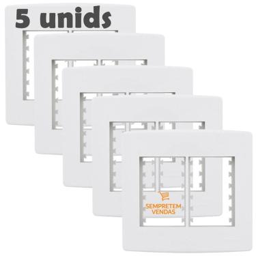 Imagem de Placa 4x4 6 Módulos Para Interruptor e Tomada 5 unidades