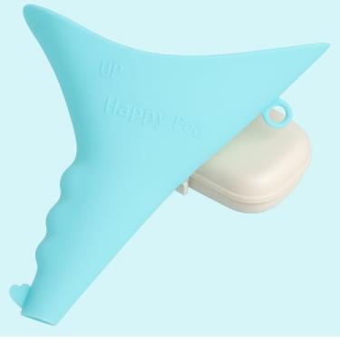 Imagem de Urinol Feminino Portátil Dobrável em Silicone – Urinar em Pé – Camping, Viagem e Emergência (Azul) BELLA GRACE