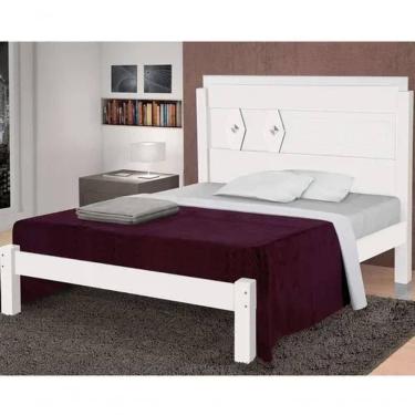 Imagem de Cama Casal Extensível Livia 100% Mdf E Estrado 100% Madeira Carmolar Branca