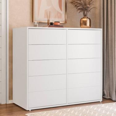 Imagem de Aparador para Sala de Estar 10 Gavetas Melinda Branco