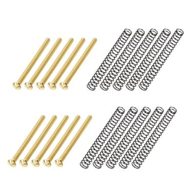 Imagem de Banworks Parafusos de captador Humbucker para guitarra EUA/Imperial Thread Vintage com fenda Humbucker Parafusos de altura com molas para captador Gibson, EMG, Seymour Duncan, Dimarzio Pickups 10