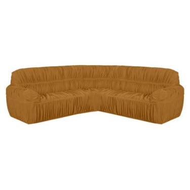 Imagem de Capa Protetor Para Sofá De Canto 21 Elásticos Malha Gel Premium - Denn