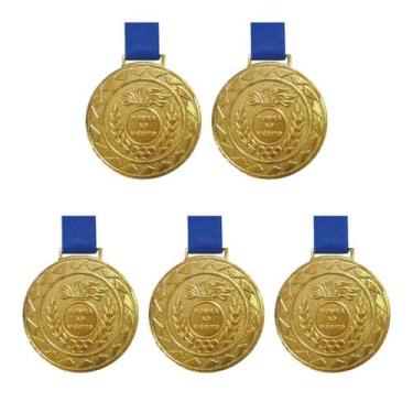 Imagem de Kit C/ 5 Medalhas de Ouro M43 Honra ao Mérito Fita Azul - Crespar