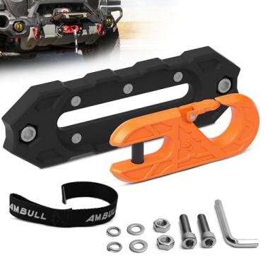 Imagem de AMBULL Guincho de reboque com gancho de reboque, atualização Al Hawse Fairlead com gancho de guincho de aço forjado G80 para guincho elétrico, força de ruptura de 14,968 kg, para gravação de corda