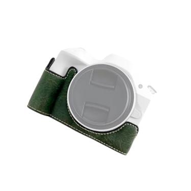 Imagem de CIADAZ Capa protetora inferior para câmera digital Bolsa de couro PU para câmera com parafuso de fixação de 1/4 pol. Compatível com For Canon R50/R100