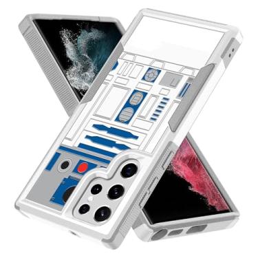 Imagem de Candykisscase Capa para Galaxy S21 Ultra, R2D2 Astromech Droid Robot Padrão Absorção de Choque PC Rígido e Interior Silicone Híbrido Camada Dupla Armadura Defender Capa para Samsung Galaxy S21 Ultra