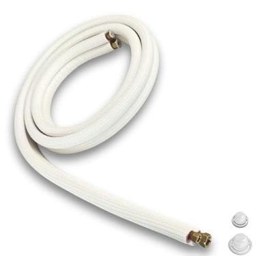 Imagem de Cloud Fire Mini conjunto de tubos de alumínio divididos de 10 m, extensão de tubo de cobre para ar condicionado de 1/10.2 cm e 3/20.3 cm PE engrossado para 9000-12000 BTU AC e equipamento de