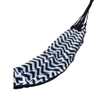 Imagem de Rede De Algodão Forrada Semi Impermeável - Chevron Preto