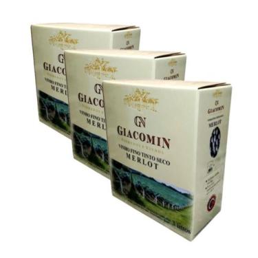 Imagem de Vinho Merlot Giacomin - Kit 3 Bags de 3L - Vinícola Giacomin