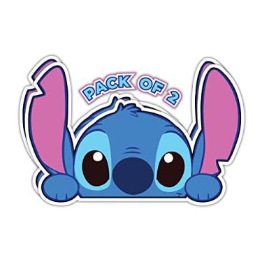 Imagem de IMPERIAL VIBES Adesivo Stitch Peeking – Decalque de vinil para carro, caminhão e van – Adesivo removível para uso interno e externo para laptop – Decalque à prova d'água para janela e brinquedos –
