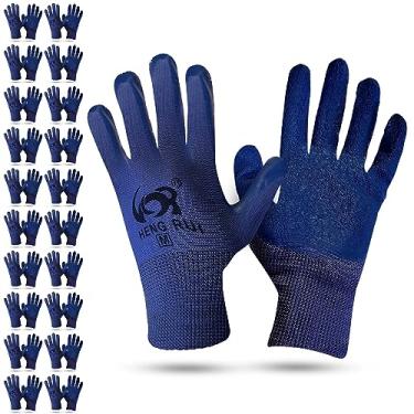 Imagem de STIX-ON 20 Pares De Luvas Trabalho Pequenas Azuis – Segurança Revestidas Borracha Para Serviço Pesado Multiuso