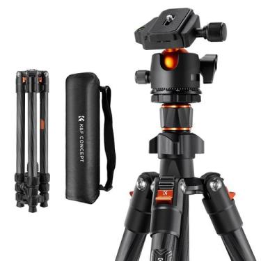 Imagem de Tripé de câmera K&F Concept Carbon Fiber 163 cm com cabeça esférica