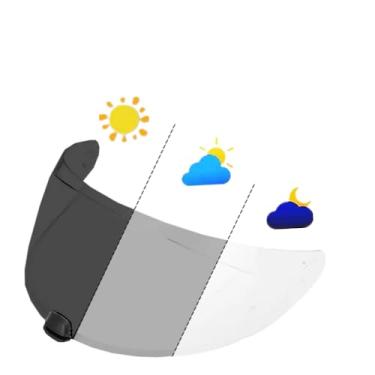 Imagem de ZQIYDYP Protetor de capacete para capacetes i70/i10/HJ-31, proteção UV à prova de vento para capacete de motocicleta, viseira e acessórios para capacete (fotocrômico claro a preto claro)