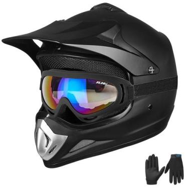 Imagem de Capacete Dirt Bike ILM BLD-818 para jovens e crianças, preto fosco, DO