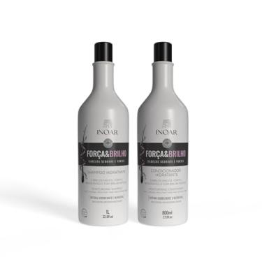 Imagem de Inoar, Força & Brilho, Kit Shampoo 1L E Cond 800ml, Cabelos Fortes, Macios, Brilho Intenso