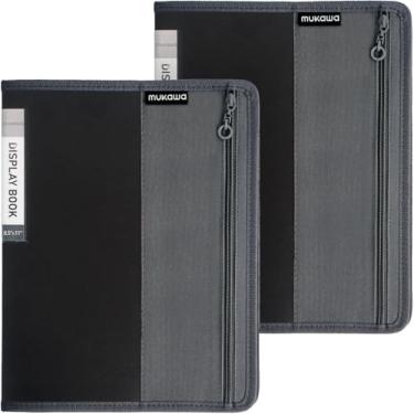 Imagem de MUKAWA Fichário com 30 bolsos, pacote com 2, pasta de carteira de 21 x 28 cm com mangas de plástico, comporta 60 páginas, fichário de documentos para certificados, receitas, obras de arte, folhas de