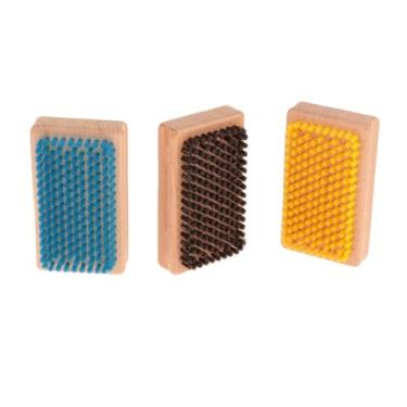 Imagem de Baoblaze Conjunto de 3 escovas de cera para snowboard, escovas de nylon/crina de cavalo, de esqui, eficientes, essenciais, práticas e confortáveis, com