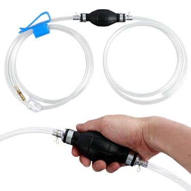 Imagem de Bomba manual de sifão de gás, bomba de sifão de gás eficiente, bomba de sifão manual com clipes de mangueira de 3 metros, retentor de mangueira, bomba de transferência de combustível multifuncional